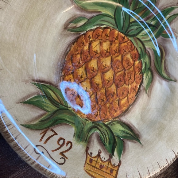 🍍Table Tops Unlimited Tropical Pineapple Hand Painted Edition Salad Plates - Picture 3 of 11
